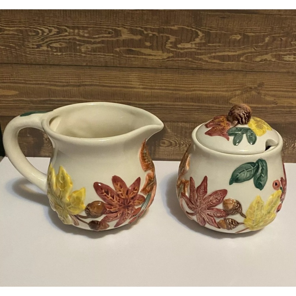 Fall Sugar And Creamer Set